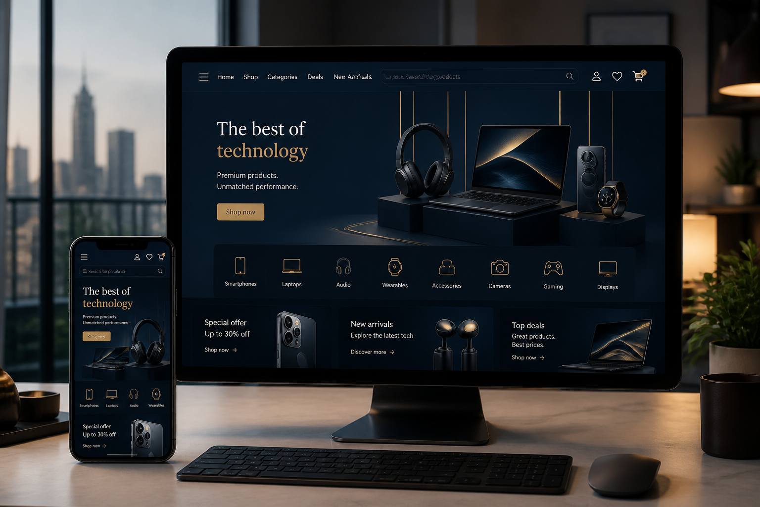 Desktop and mobile online shopping experience for electronics and home appliances